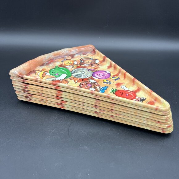 Complete Set (8) Vintage 90's Deborah Mallow Pizza Slice Plates Plastic Party - Picture 13 of 16